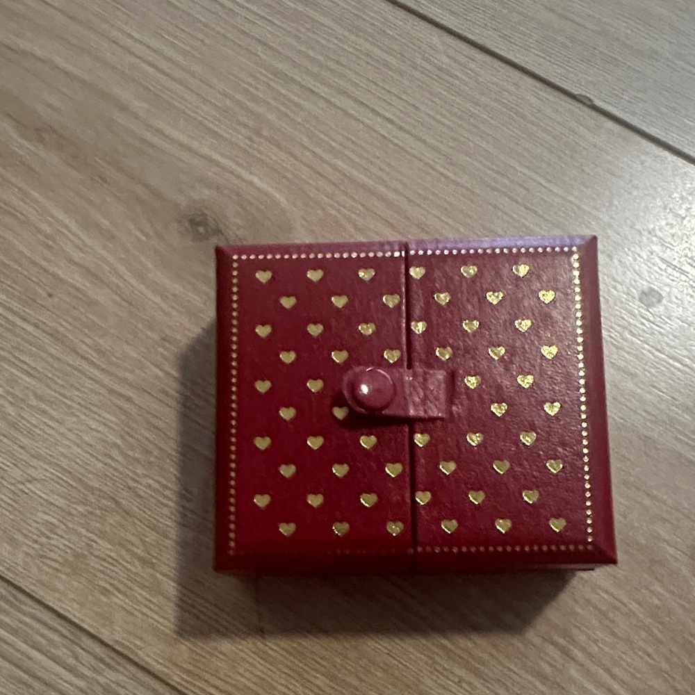 Red Ring Box with Gold Heart Accents